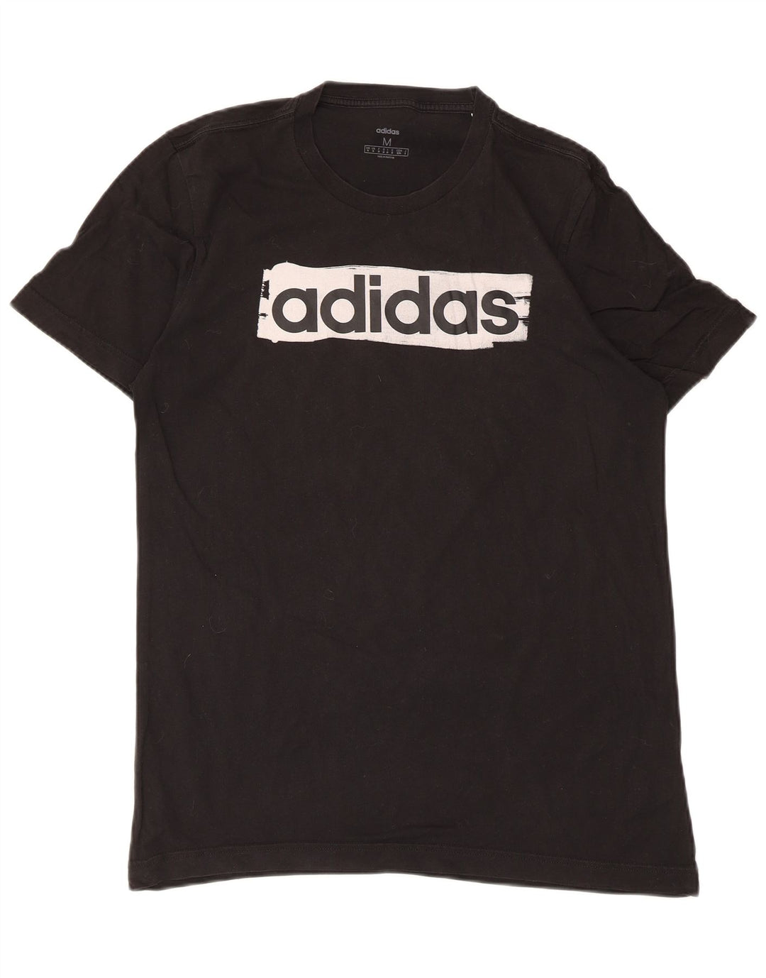 T-shirt grafica da uomo Adidas Top in cotone nero medio