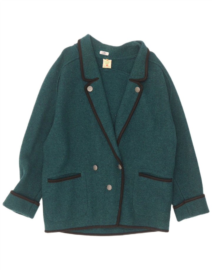 Giacca blazer doppiopetto oversize da donna vintage EU 38 verde medio