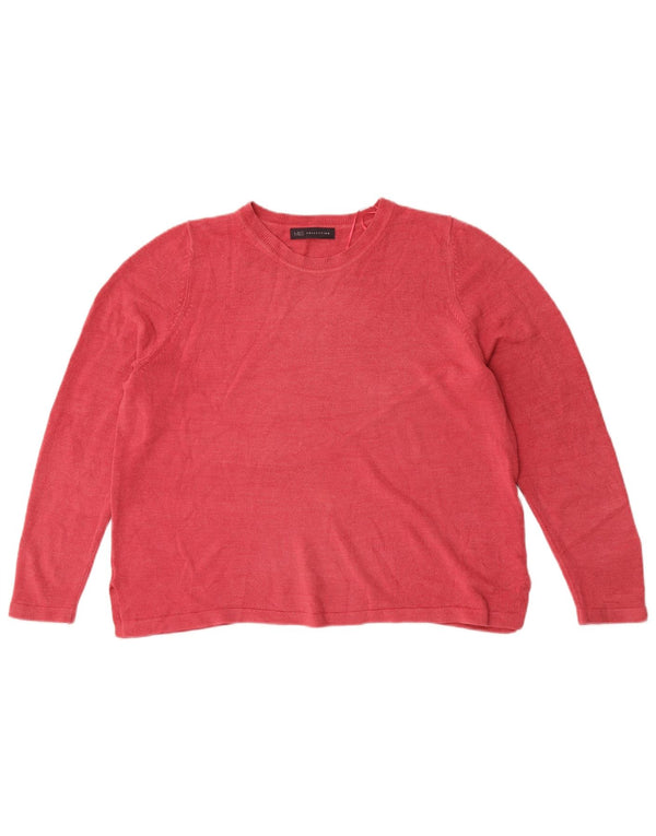 Maglione maglione con scollo a barca da donna Marks & Spencer UK 18 XL acrilico rosso
