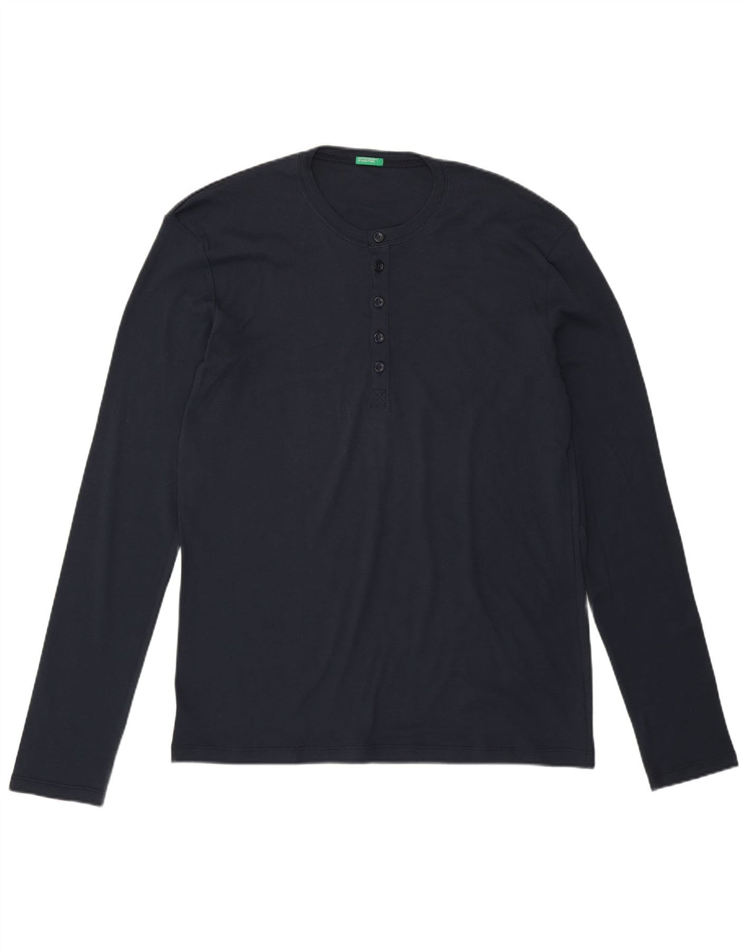 Top Benetton Uomo Manica Lunga 2XL Cotone Blu Navy