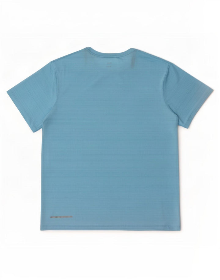 T-shirt Nike da uomo Dri Fit, top grande, in poliestere gessato blu