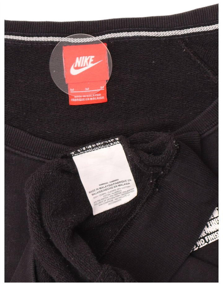 Felpa oversize con grafica Nike da donna UK 14 cotone medio nero