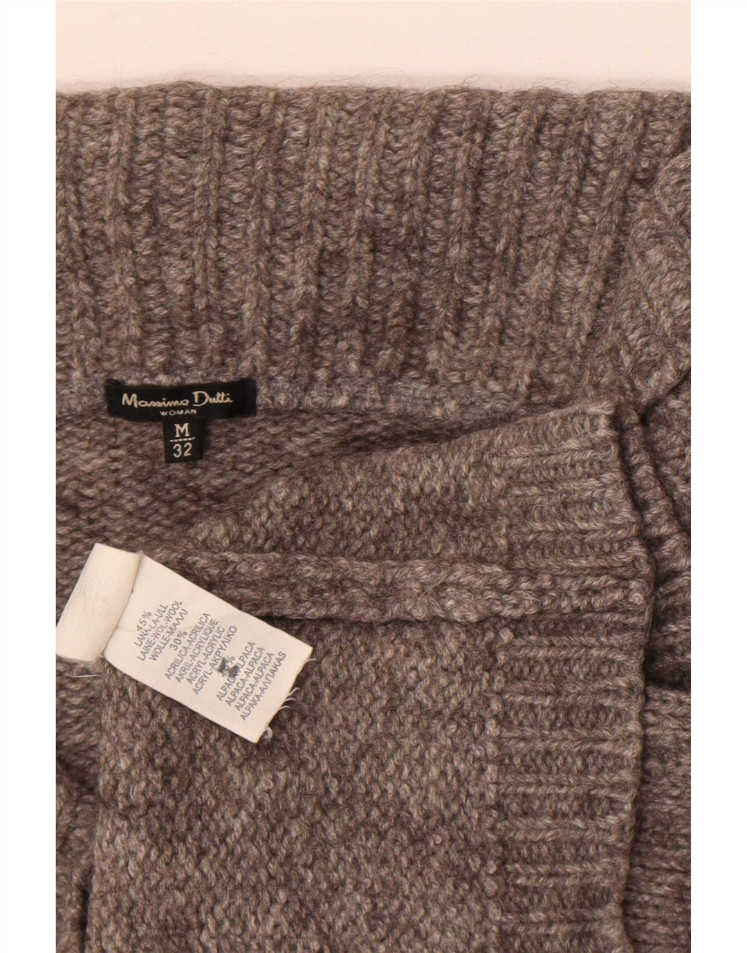 Massimo Dutti Maglione cardigan corto da donna UK 12 Lana grigio medio