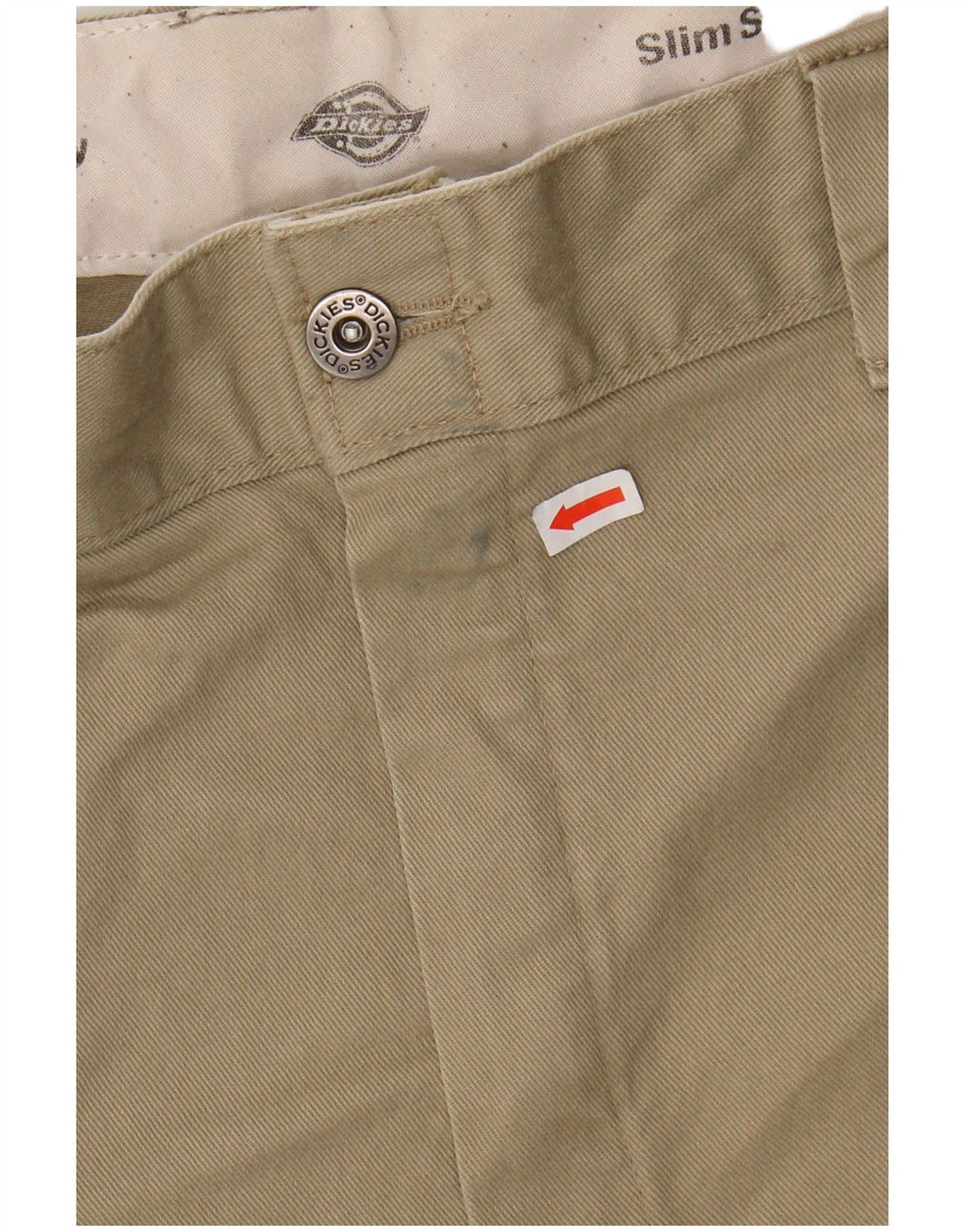 DICKIES Pantaloni chino skinny slim da uomo W38 L34 Cotone beige