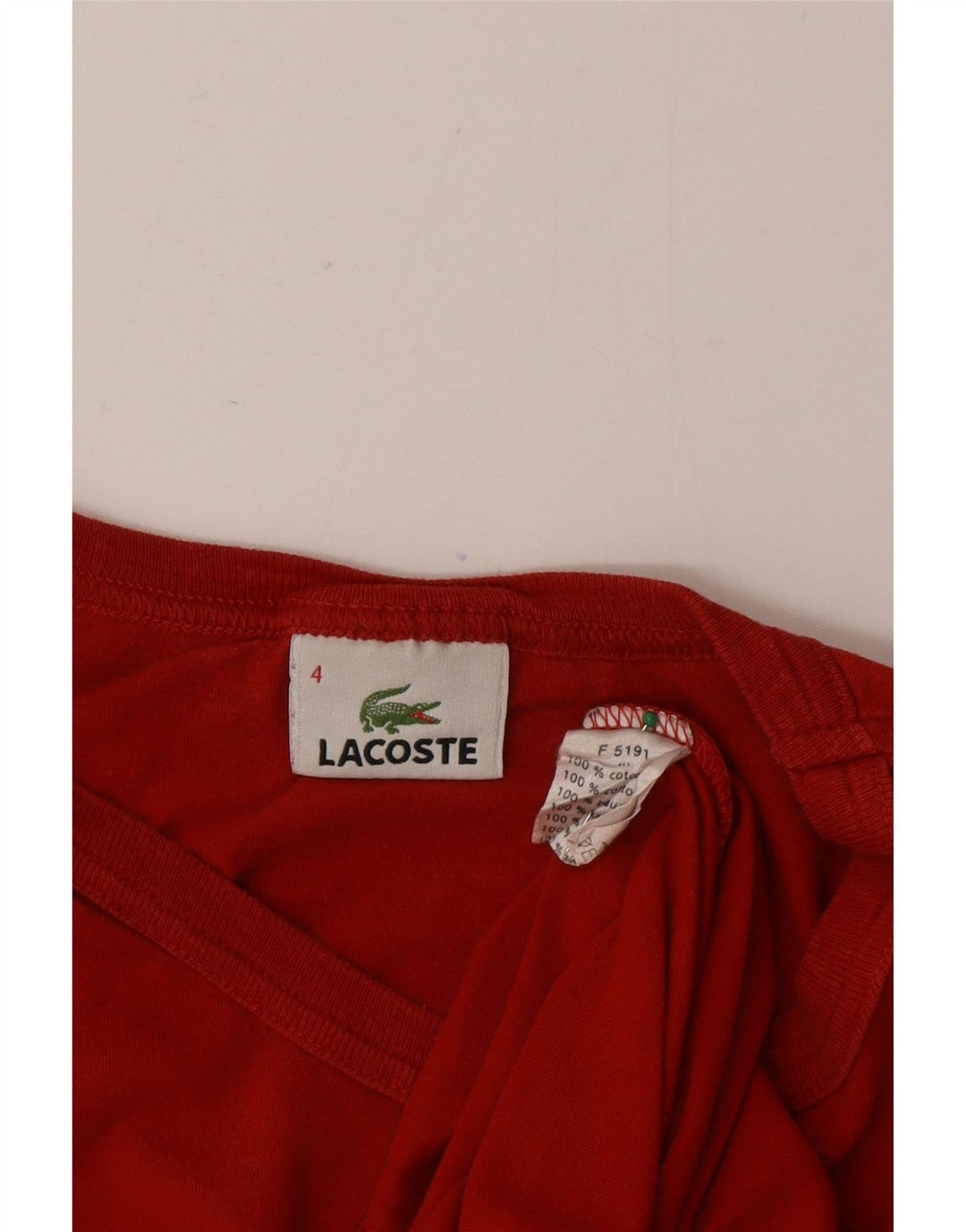 T-shirt da uomo Lacoste taglia 4 taglia media rossa in cotone