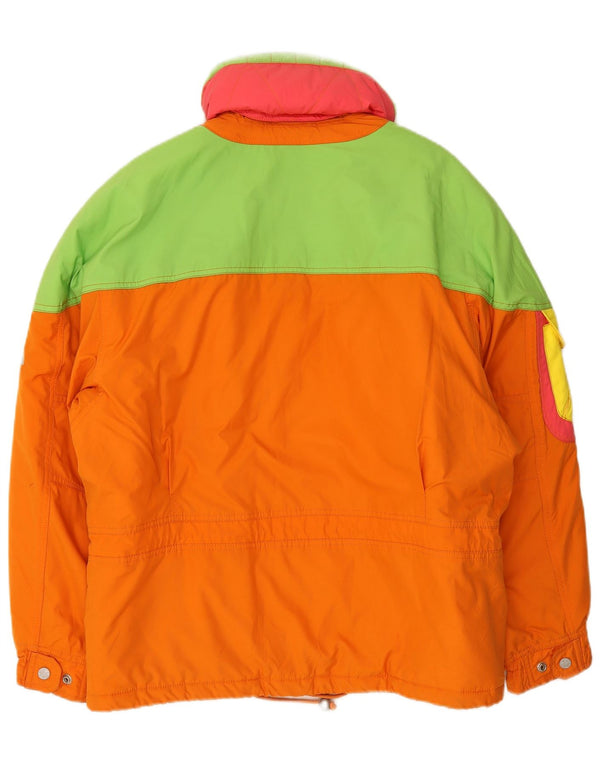 Giacca da sci oversize con cappuccio da donna Ellesse IT 42 Medium Orange Colourblock
