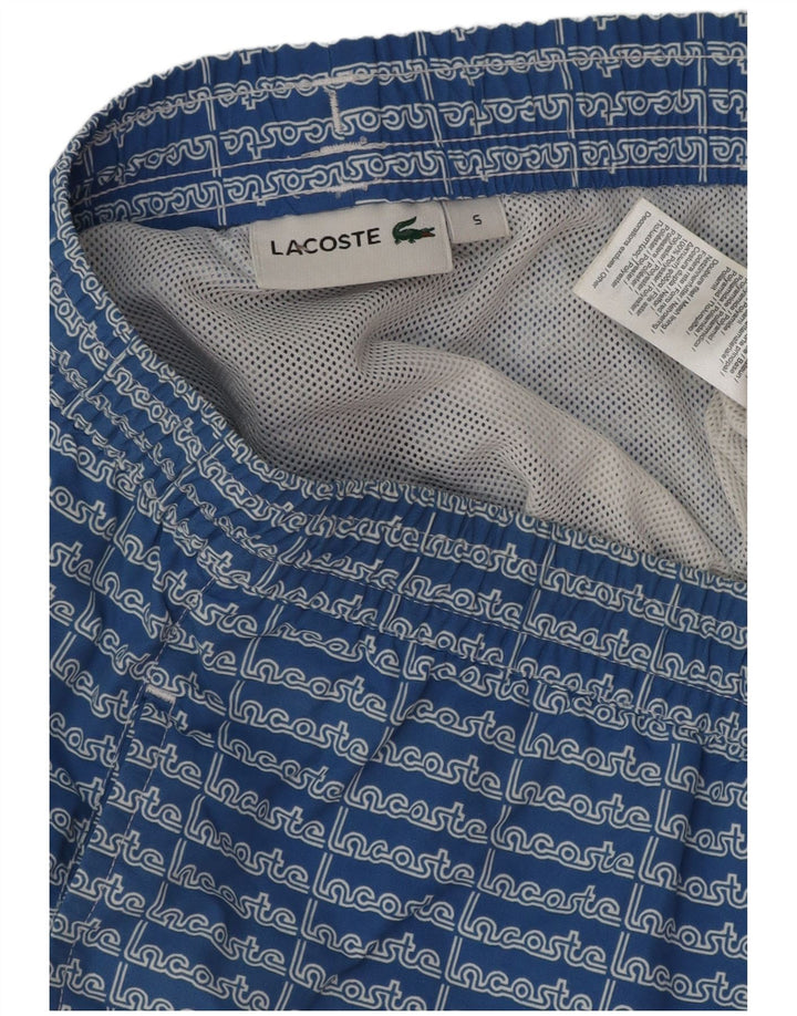 Pantaloncini da bagno con grafica da uomo Lacoste taglia 5 grande in poliestere blu