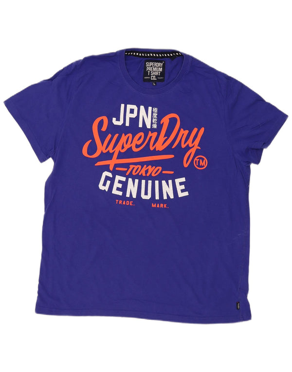 T-shirt grafica da uomo Superdry Top 2XL in cotone blu