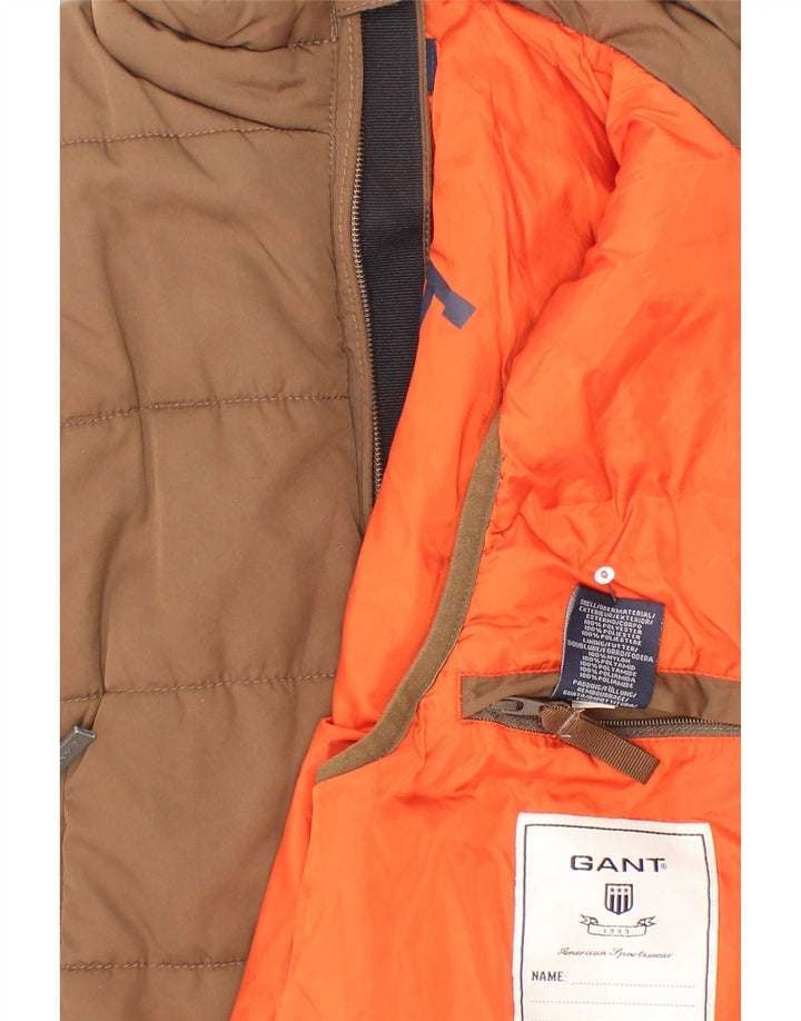 Gilet imbottito per ragazzi Gant 7-8 anni in poliestere marrone medio