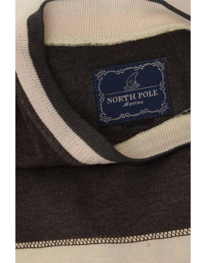 Felpa grafica da uomo North Pole Maglione grigio medio color block