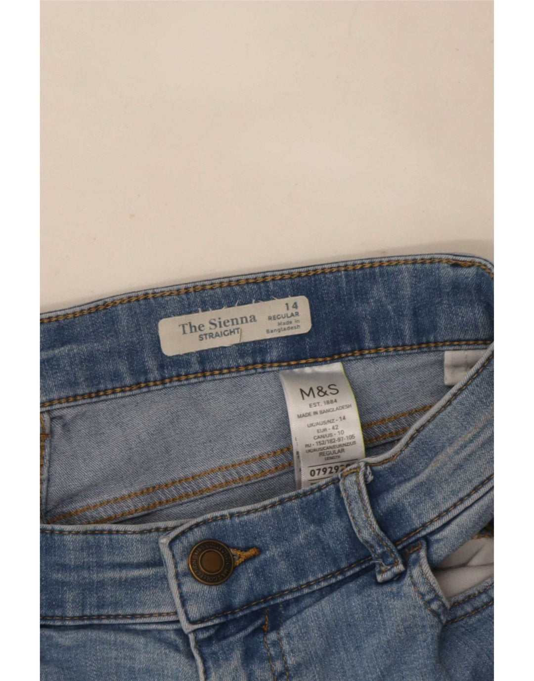 Jeans dritti Marks & Spencer da donna The Sienna UK 14 medio W30 L29 blu
