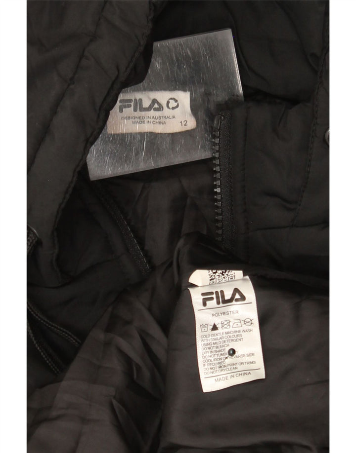 Giacca imbottita con cappuccio da donna Fila UK 12 medio nero poliestere