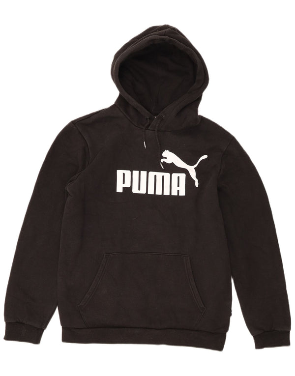 Felpa con cappuccio grafica da uomo Puma piccola in cotone nero
