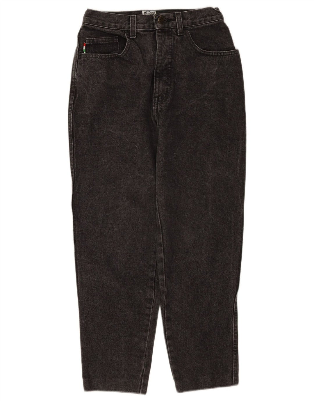 Jeans cropped da donna Moschino W28 L25 cotone nero