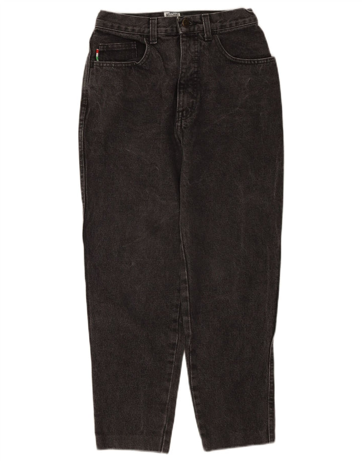 Jeans cropped da donna Moschino W28 L25 cotone nero
