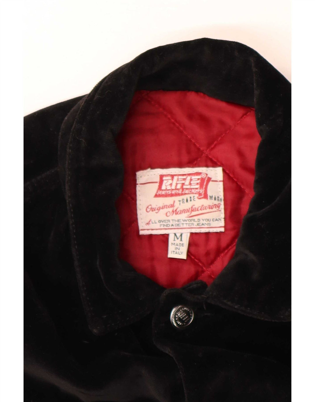 Giubbotto bomber in velluto corto da donna Rifle UK 12 cotone nero medio