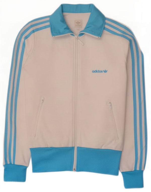 Giacca da tuta da donna Adidas EU 34 XS cotone color block bianco