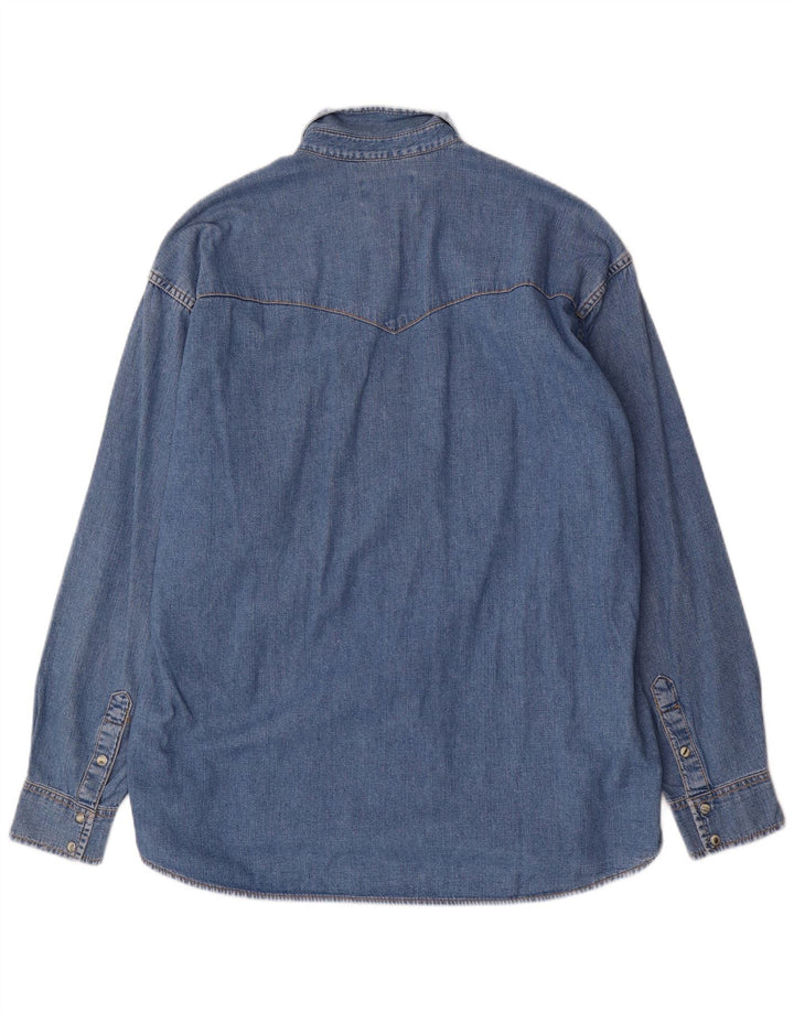 Camicia in denim da uomo Lee grande in cotone blu