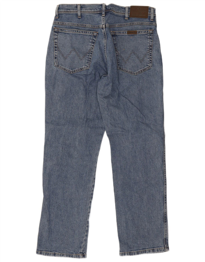 Jeans dritti da uomo Wrangler vestibilità regolare W34 L30 cotone blu