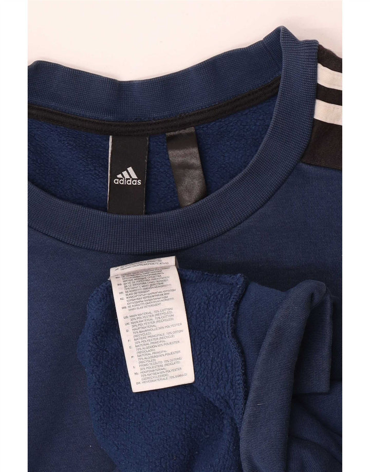 Felpa da uomo Adidas Felpa in cotone color block blu medio