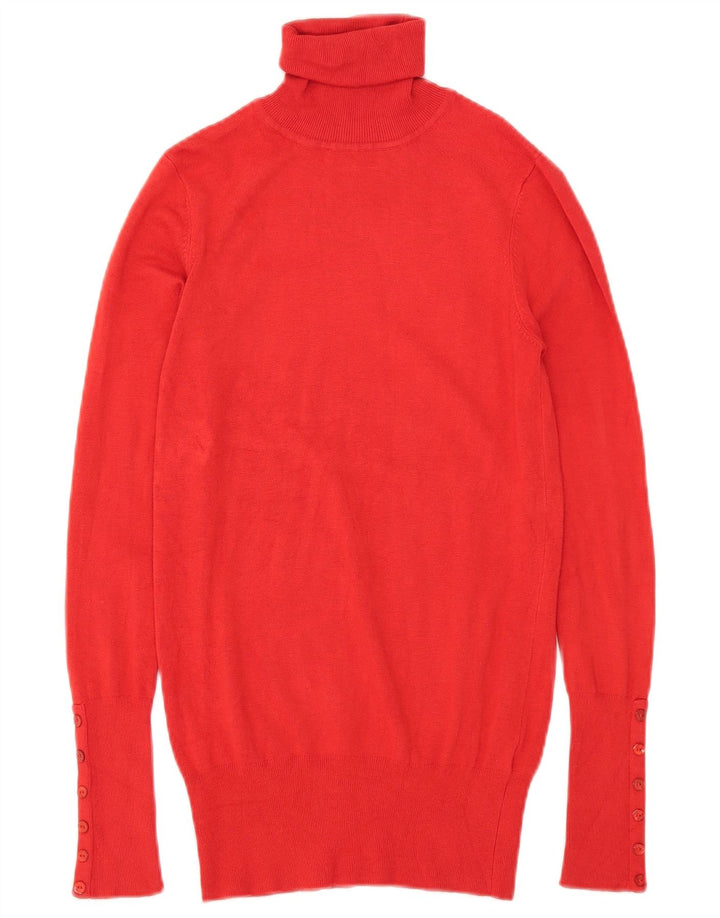 Maglione maglione collo alto da donna Zara UK 10 piccolo rayon rosso