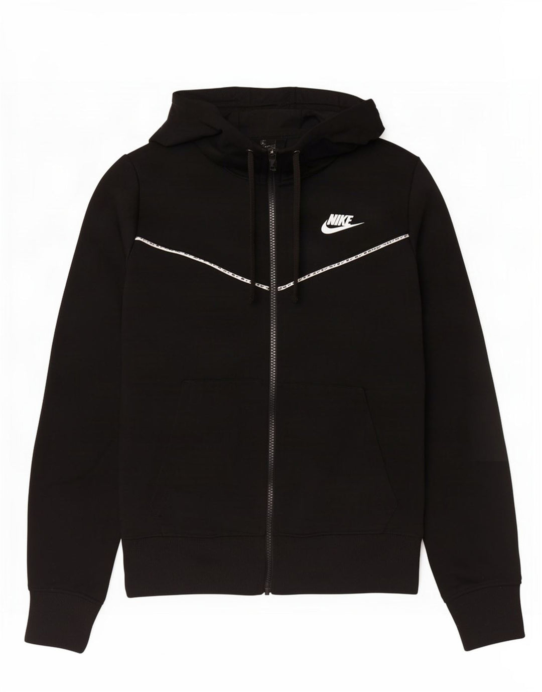Giacca da ginnastica da uomo con cappuccio Nike, piccola, nera, in poliestere