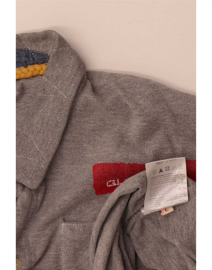 Polo da uomo Guru grande in cotone grigio