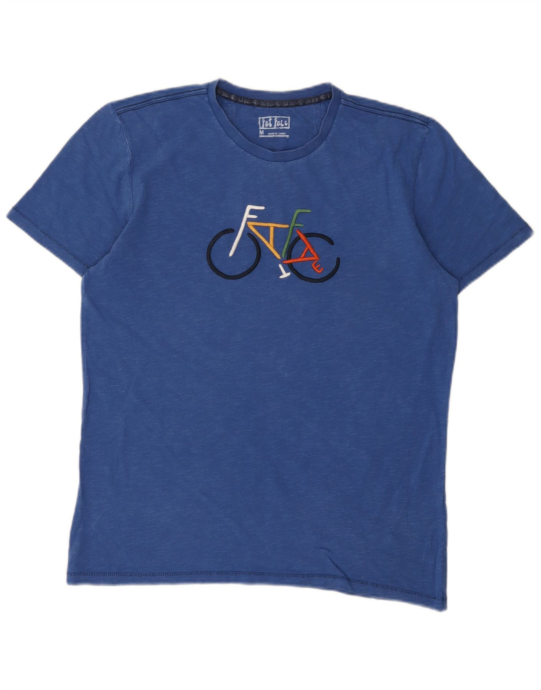 T-shirt grafica da uomo Fat Face Top in cotone blu medio