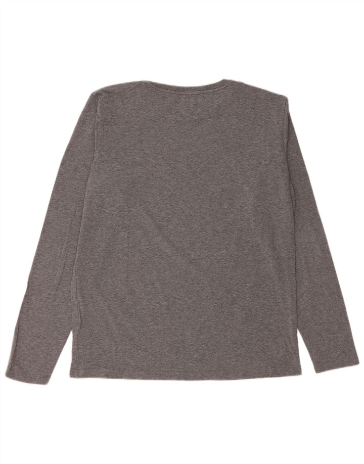 TOMMY HILFIGER Top da uomo a maniche lunghe in poliestere grigio medio