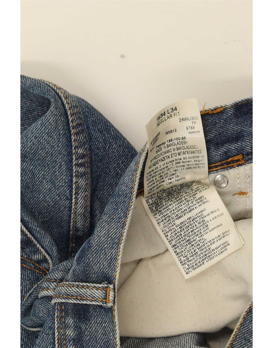 Jeans dritti da uomo Wrangler vestibilità regolare W34 L34 cotone blu