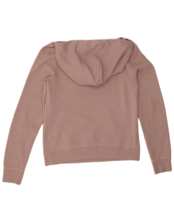 Maglione con cappuccio grafico da donna Abercrombie & Fitch UK 10 piccolo in cotone rosa