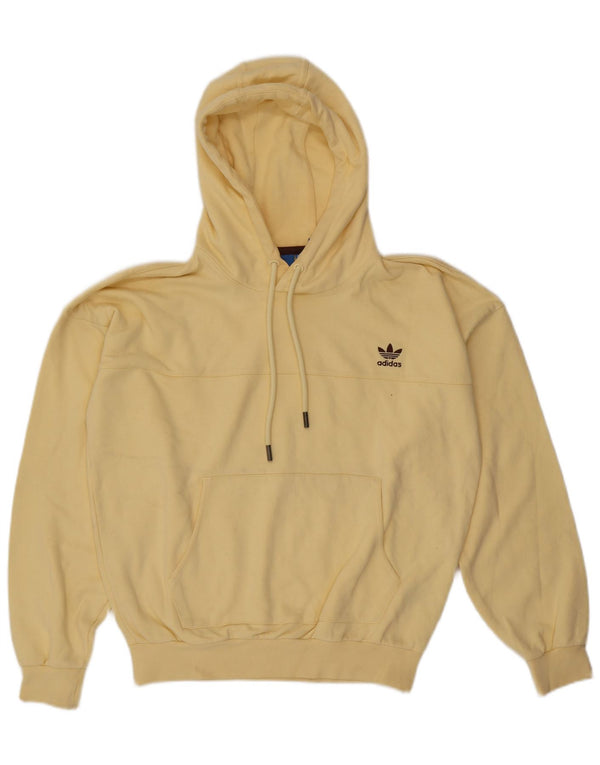 Felpa con cappuccio oversize da donna Adidas UK 14 cotone giallo medio