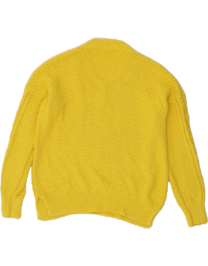 BENETTON Womens V-Neck Jumper Sweater UK 16 Large Yellow Vintage Benetton and Second-Hand Benetton from Messina Hembry 
