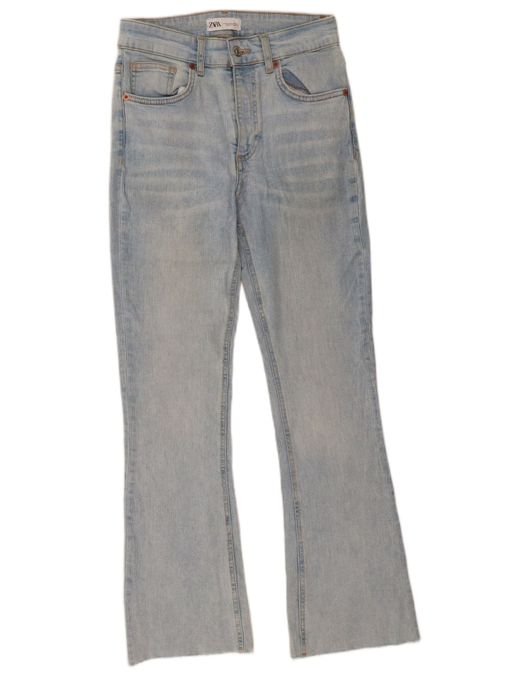 Jeans svasati da donna Zara EU 38 piccoli W28 L27 Blu