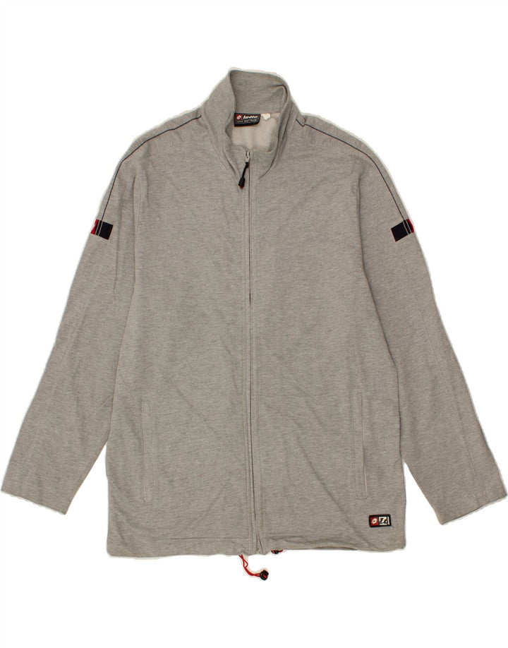 LOTTO Mens Tracksuit Top Jacket Large Grey Cotton Vintage Lotto and Second-Hand Lotto from Messina Hembry 