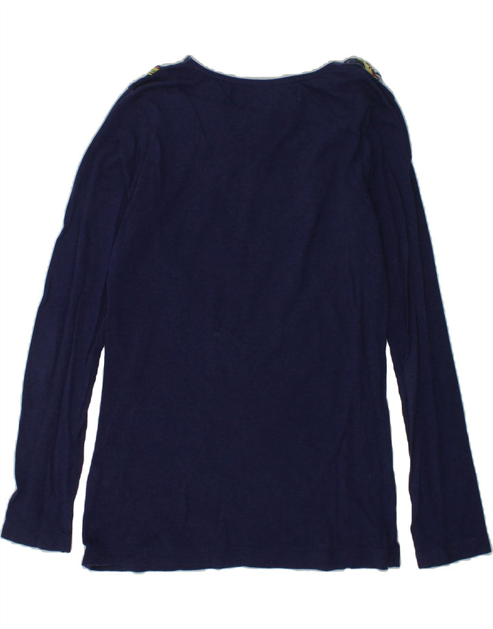 DESIGUAL Girls Abstract Pattern Blouse Top 9-10 Years Navy Blue Vintage Desigual and Second-Hand Desigual from Messina Hembry 