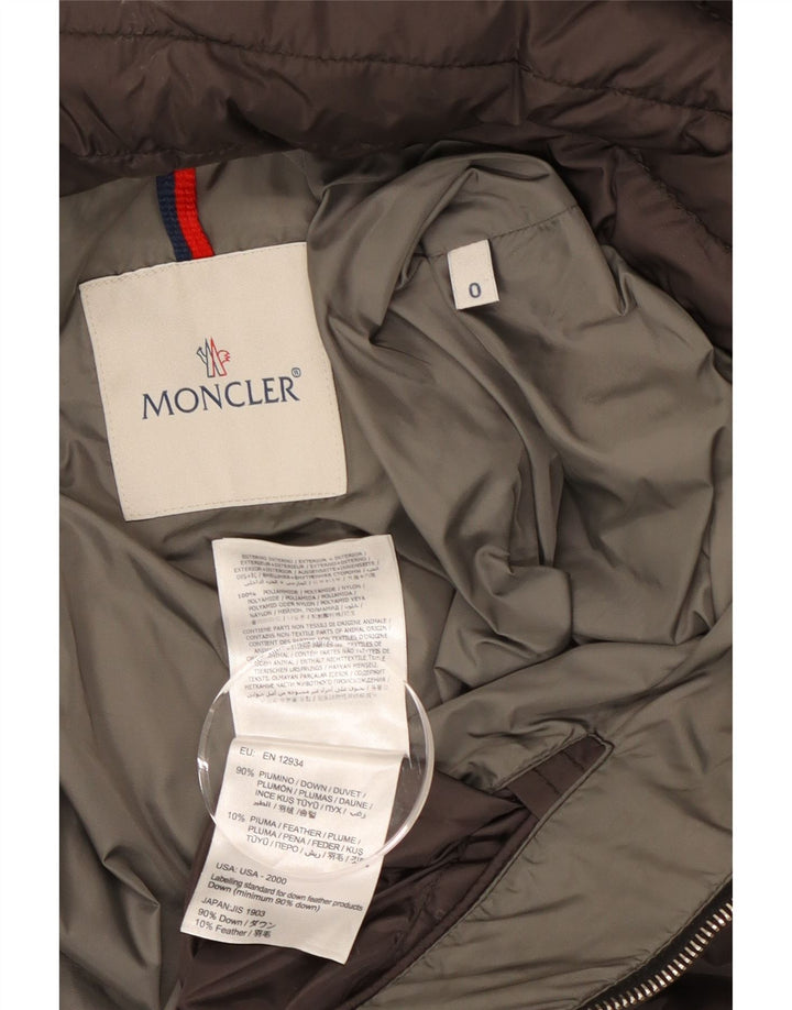 Giacca imbottita con cappuccio da donna Moncler taglia 0 XS in poliammide grigio