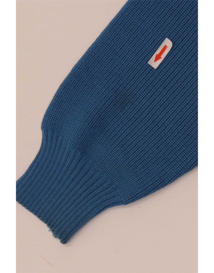 Maglione da uomo Navigare con zip e collo grande blu