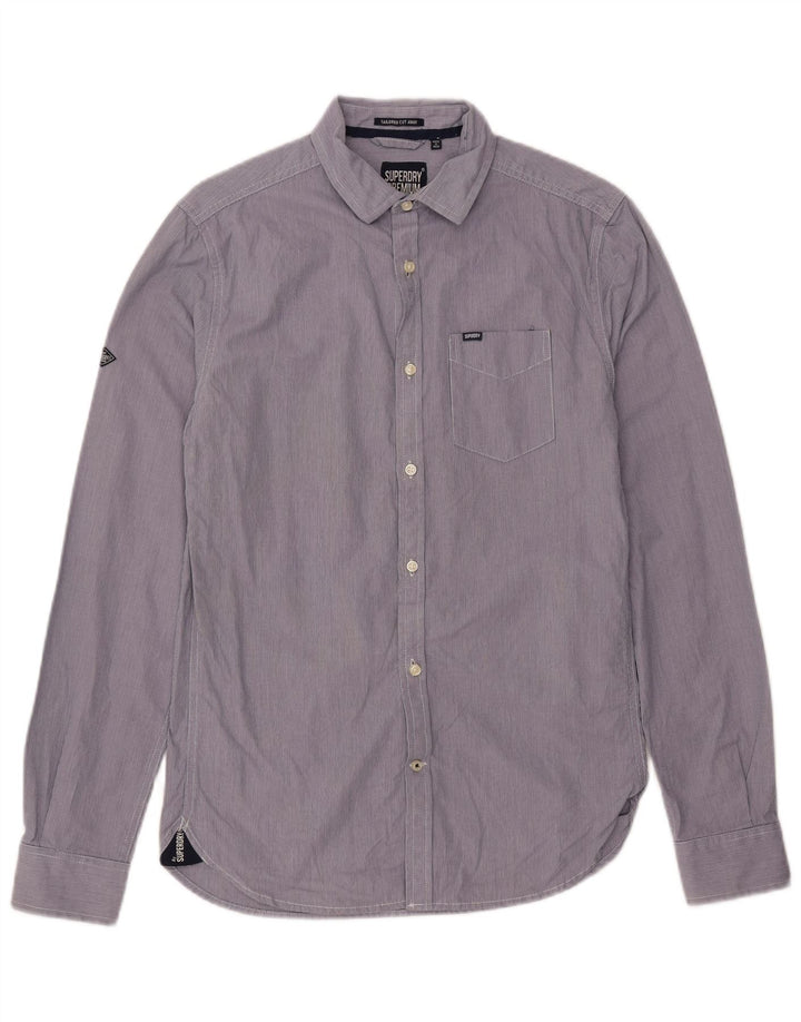 Camicia sartoriale da uomo SUPERDRY in cotone a righe piccole viola
