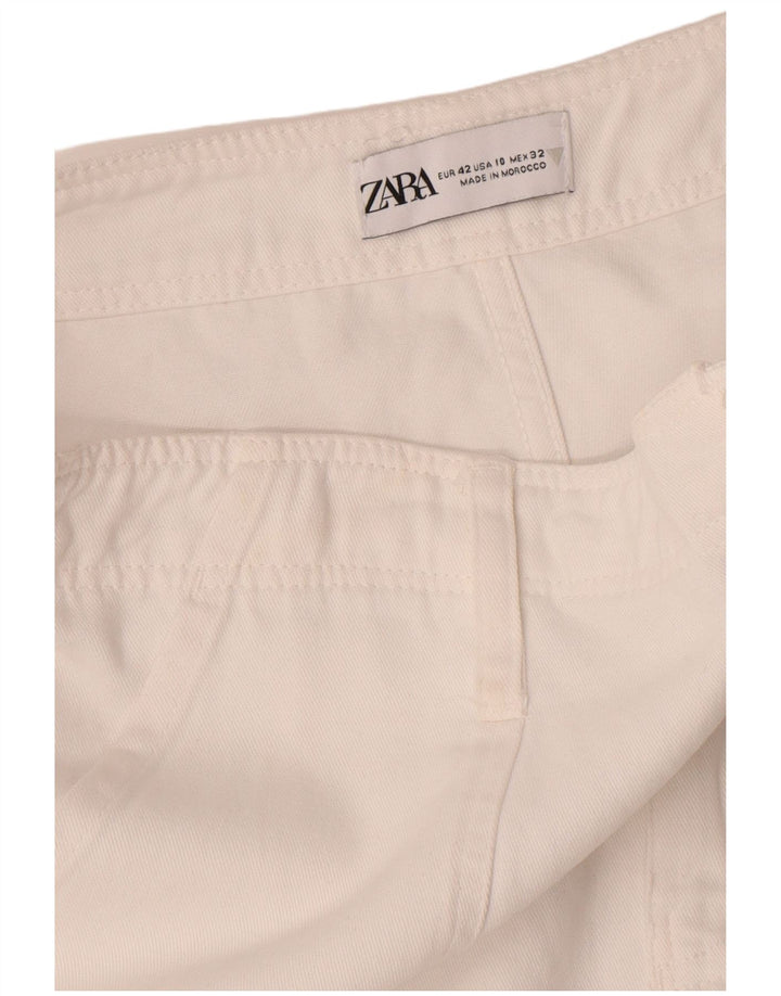 Pantaloni cargo dritti da donna Zara EU 42 Large W32 L33 Bianco
