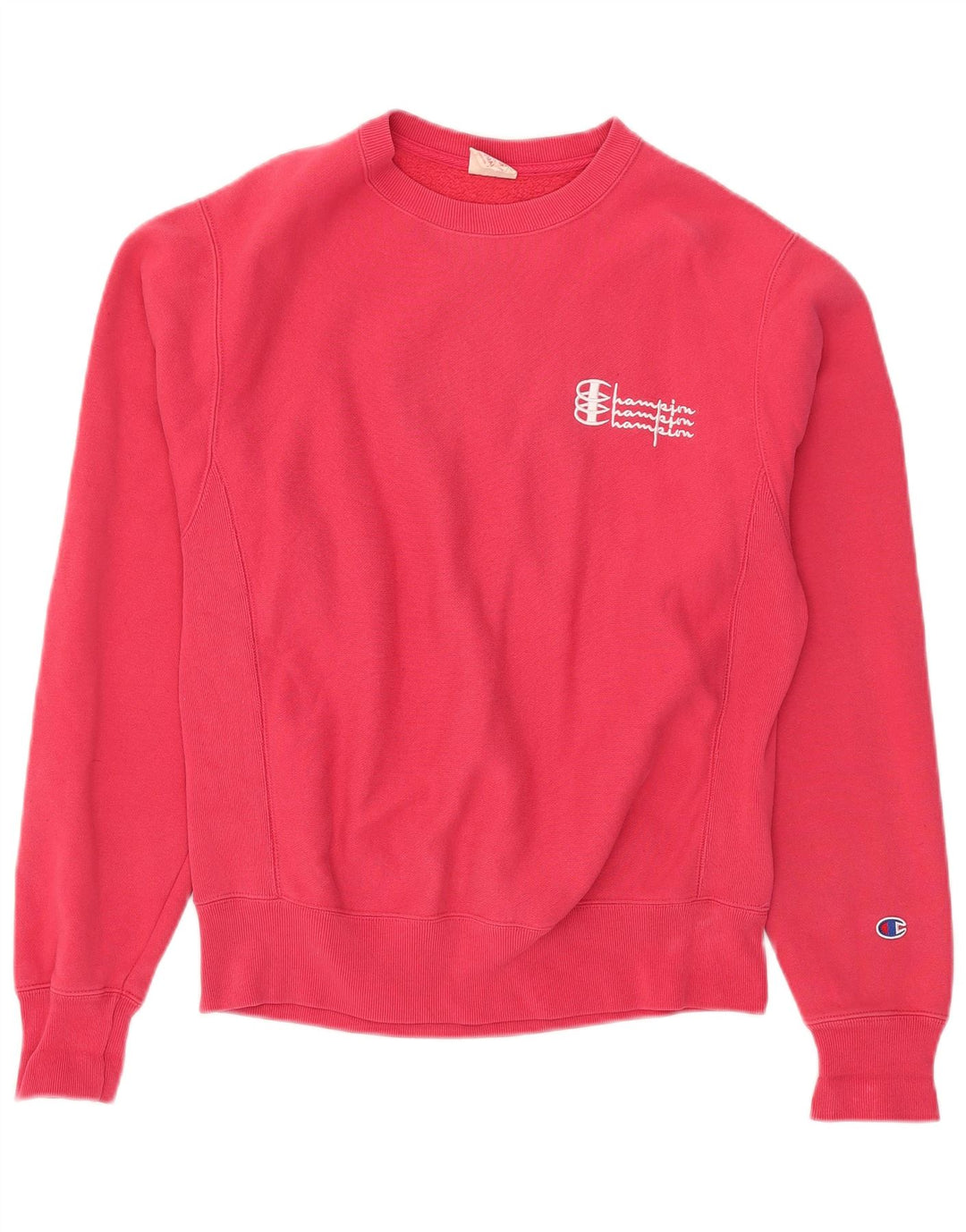 Felpa oversize da donna Champion, maglione UK 10, piccolo cotone rosa