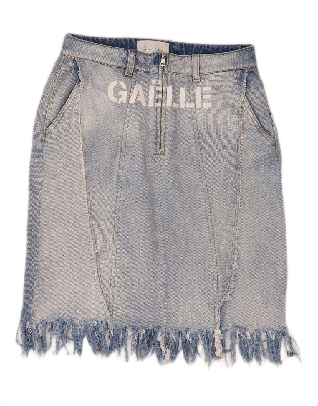 Gonna in denim grafico da donna Gaelle W27 piccola in cotone blu