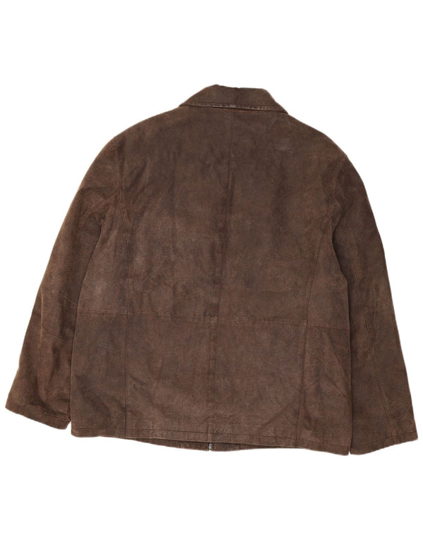 Bersani Giubbotto bomber in pelle scamosciata da uomo UK 42 XL Marrone