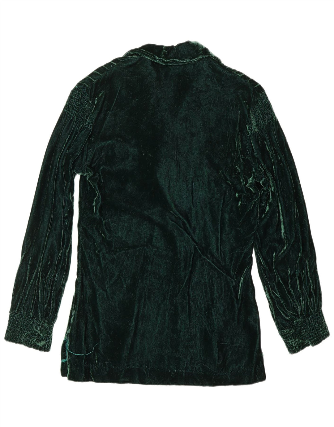 Camicia pullover in velluto da donna VINTAGE US 8 verde medio