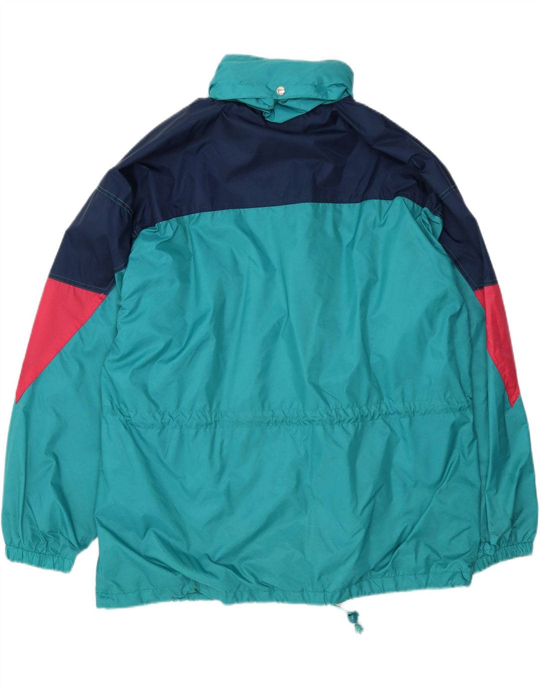 VINTAGE Mens Hooded Rain Jacket UK 40 Large Blue Colourblock Polyamide