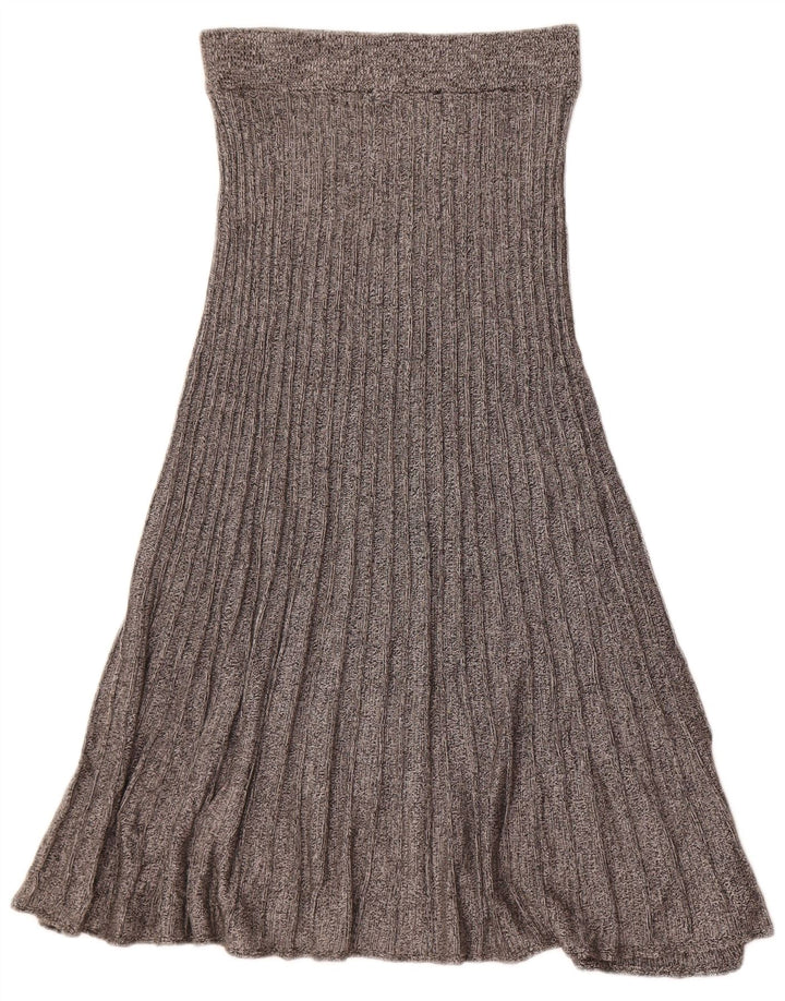 Gonna a trapezio in maglia a vita alta da donna Marks & Spencer media W26 grigia
