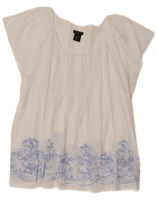 Calvin Klein Jeans Camicetta da donna Top UK 18 XL Cotone floreale bianco