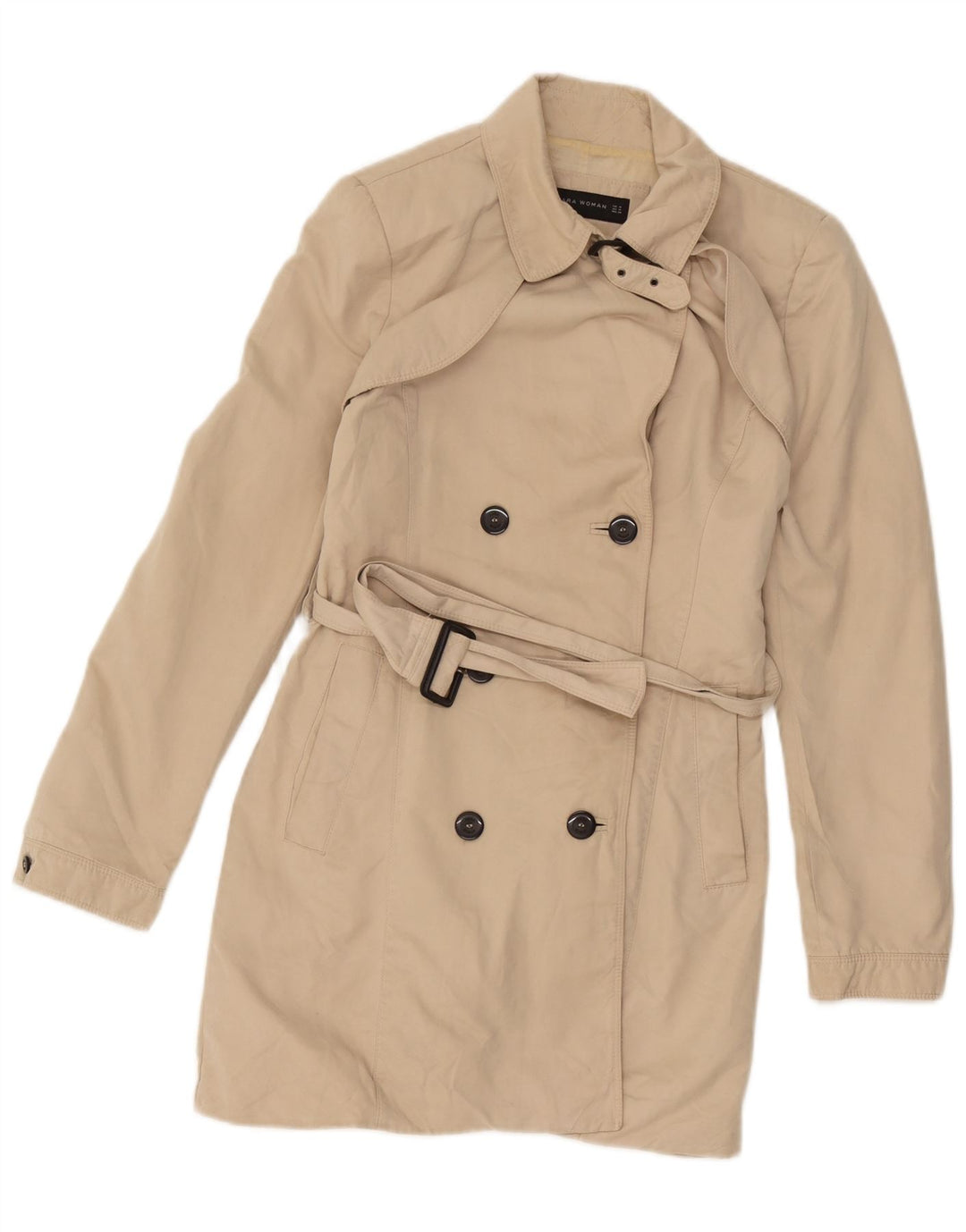 Trench da donna Zara UK 12 Poliestere beige medio
