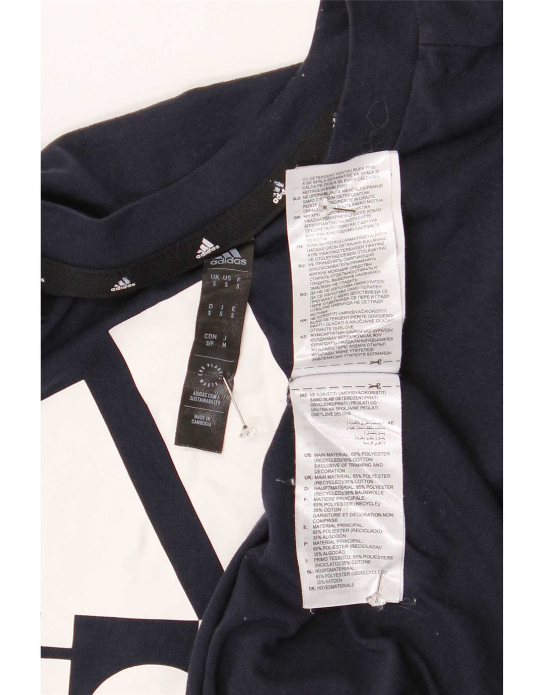 Maglietta grafica Adidas Aeroready da uomo, piccola, in poliestere blu navy