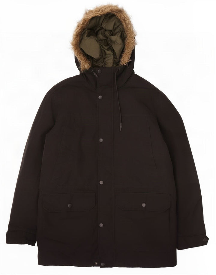 Giacca parka con cappuccio da uomo Jack & Jones UK 38 poliestere nero medio